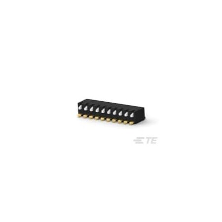 Te Connectivity Piano Dip Switch, 10 Switches, Spst, 0.025A, 24Vdc, Wire Terminal, Panel Mount 1-2319764-5